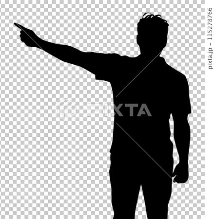 Silhouette of a man pointing 115278766