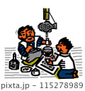 いろりで酒を飲む男 115278989