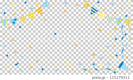 クラッカーとガーランドと紙吹雪 アスペクト比16:9バージョン クラッカーとガーランドと紙吹雪 アスペクト比16:9バージョン 115279311