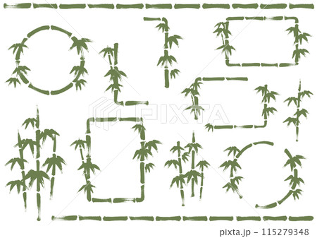 微調整しやすい水墨画っぽい竹フレームセット 文字なし 微調整しやすい水墨画っぽい竹フレームセット 文字なし 115279348