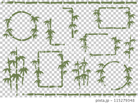 微調整しやすい水墨画っぽい竹フレームセット 文字なし 微調整しやすい水墨画っぽい竹フレームセット 文字なし 115279348