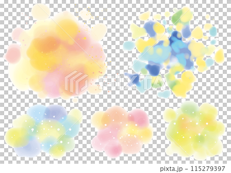 Colorful watercolor polka dot material set of 5 Colorful watercolor polka dot material set of 5 115279397