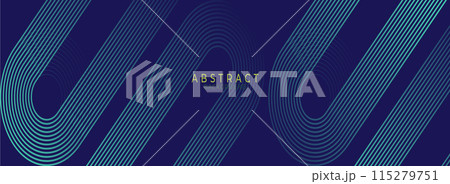 Modern dark blue abstract horizontal banner background with glowing geometric lines. Shiny blue diagonal rounded lines pattern. Futuristic concept. Suit for cover, brochure, presentation, flyer, web Modern dark blue abstract horizontal banner background with glowing geometric lines. Shiny blue diagonal rounded lines pattern. Futuristic concept. Suit for cover, brochure, presentation, flyer, web 115279751