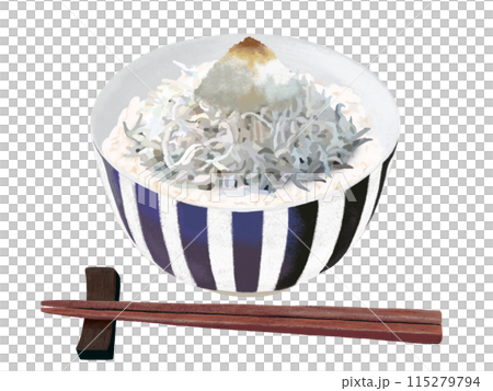 Shirasu rice bowl (with chopsticks) Shirasu rice bowl (with chopsticks) 115279794