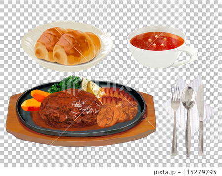 Mixed grill set (includes bread, soup and cutlery) 115279795