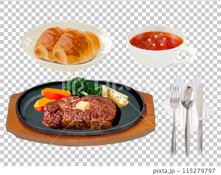 牛排套餐（含麵包、湯、餐具） 115279797