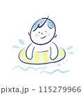 浮き輪で遊ぶ男の子 115279966