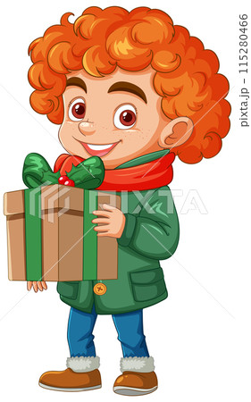 Child Holding a Gift Box 115280466