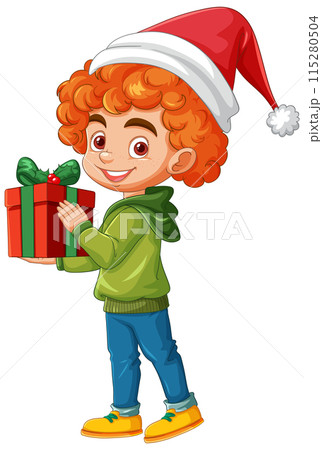 Child with Christmas Gift Child with Christmas Gift 115280504