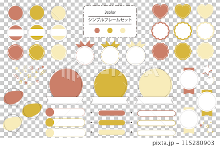 Simple 3-color frame set design template material 115280903