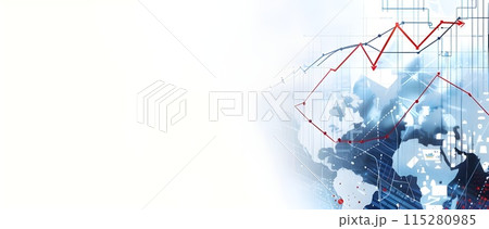 abstract background - world map & chart	 115280985