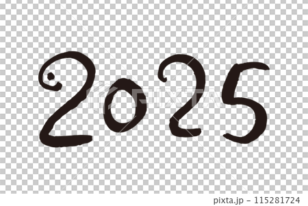 2025 Handwritten calligraphy New Year's card material 115281724