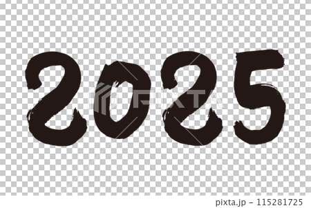 2025 Handwritten calligraphy New Year's card material 115281725