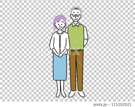 Senior couple simple illustration Senior couple simple illustration 115282021