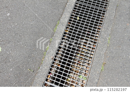 道路に設置された側溝 115282197