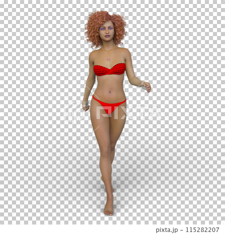 比基尼泳裝形象的一名婦女 115282207