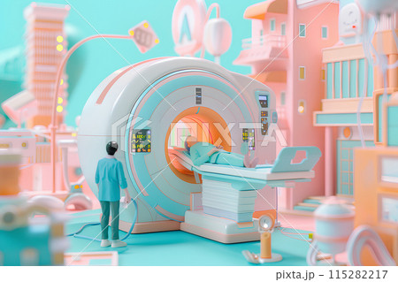 MRI検査を受ける患者さん 115282217