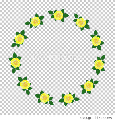 玫瑰花圓形裝飾框的插圖 115282369
