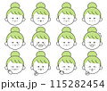 かわいいお婆さんの表情・ポーズ12種類セットイラスト 115282454
