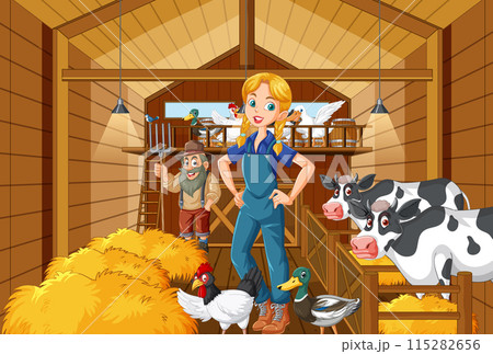 Happy Farm Life in Barn 115282656