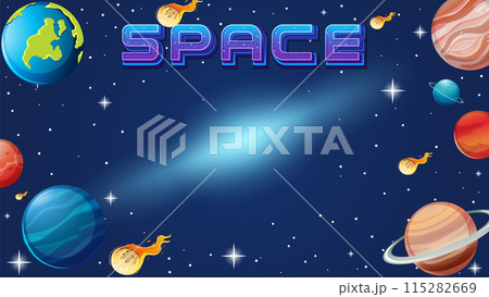 Colorful Outer Space Illustration Colorful Outer Space Illustration 115282669