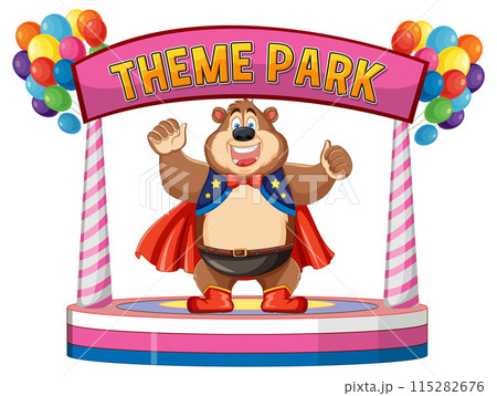 Superhero Bear at Theme Park 115282676