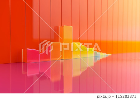 A tablet with a colorful graph on it with Generative AI 115282873