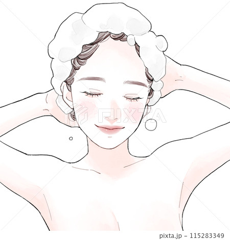 シャンプーしている女性 115283349
