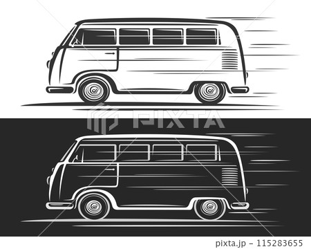 Vector logo for Vintage Minivan 115283655