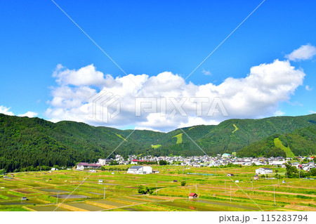 野沢温泉スキー場、温泉街を望む(長野県野沢温泉村)【2024.6】 野沢温泉スキー場、温泉街を望む(長野県野沢温泉村)【2024.6】 115283794