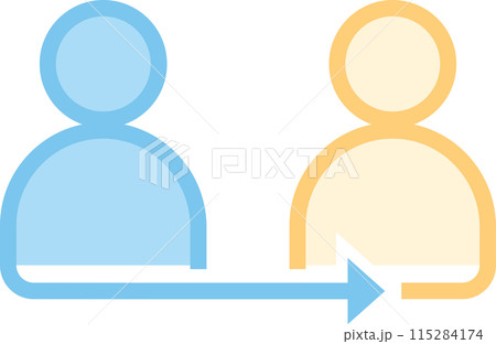 mind map man arrow flat color Icon. 115284174