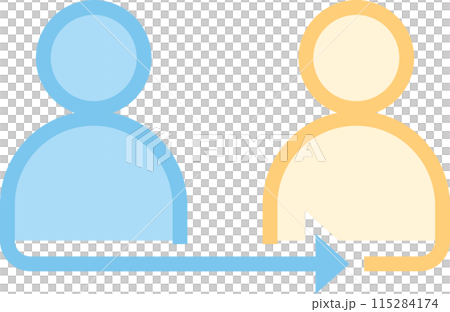 mind map man arrow flat color Icon. 115284174