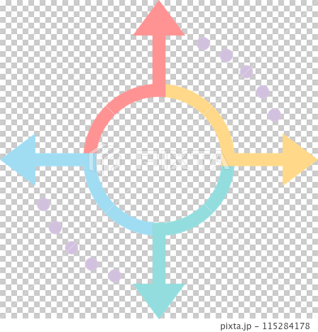 mind map circle arrow flat color Icon. 115284178