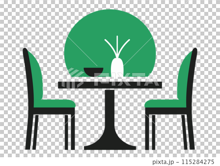 シンプルなテーブルと椅子のイラスト 115284275