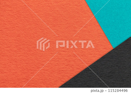 Texture of craft orange color paper background with turquoise and black border. Vintage abstract ginger cardboard. Texture of craft orange color paper background with turquoise and black border. Vintage abstract ginger cardboard. 115284496
