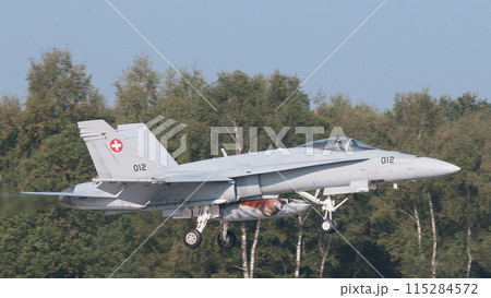 スイス空軍F/A-18Cホーネット着陸 スイス空軍F/A-18Cホーネット着陸 115284572