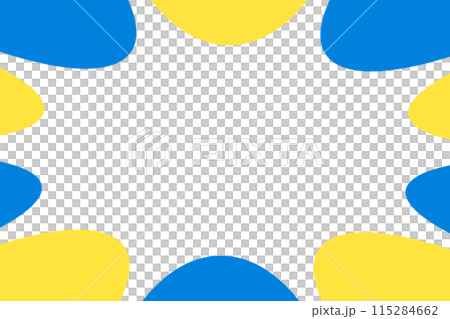 Blue and yellow explosion-like speech bubble frame, background illustration 115284662