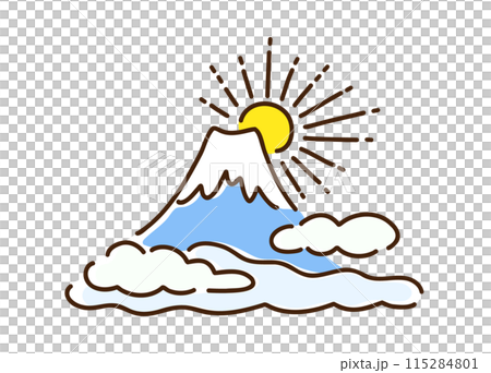 雲和日出的簡單例證 115284801