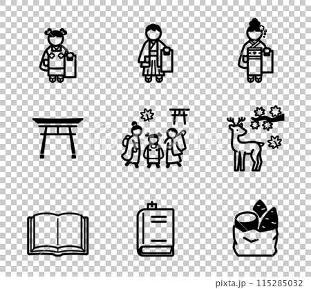Autumn icon illustration set Autumn icon illustration set 115285032