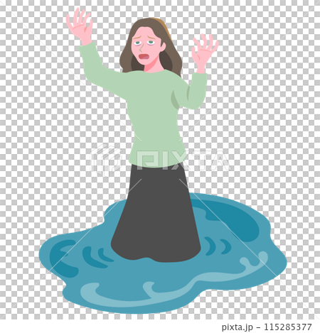 一個感到絕望並陷入無底洞的女人。 115285377