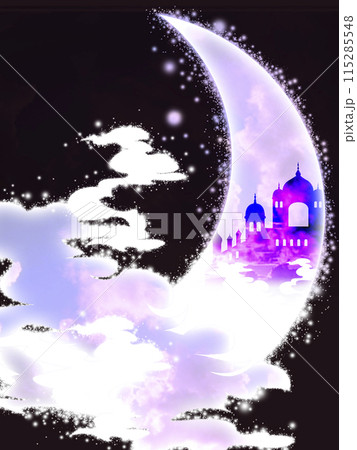 月夜の幻想的背景 月夜の幻想的背景 115285548