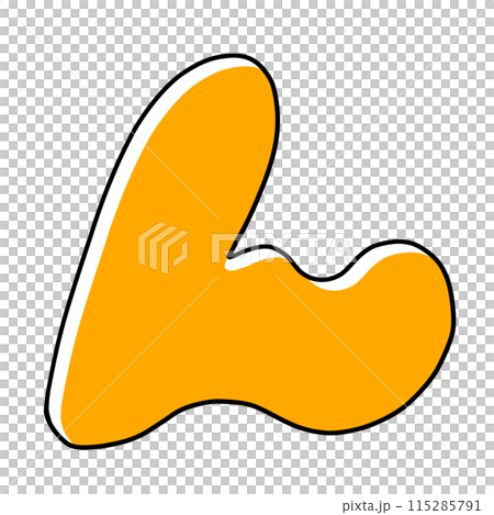 A simple, rounded version of the hiragana character "n" in solid color A simple, rounded version of the hiragana character "n" in solid color 115285791