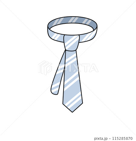 A blue tie with white stripes is shown 115285870