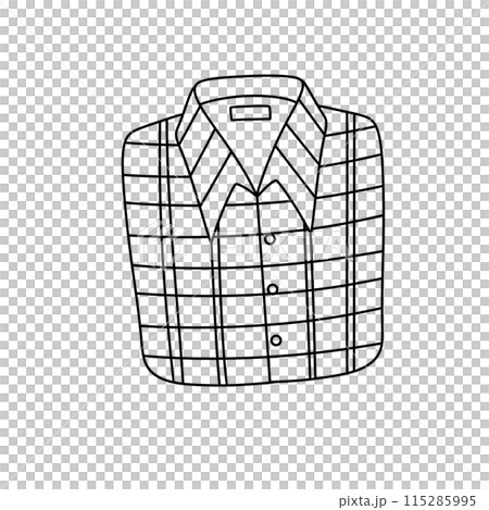 A white shirt with black buttons and a plaid pattern 115285995