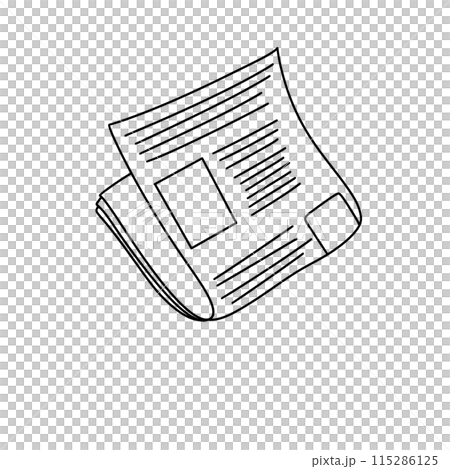 A newspaper is open to a page with a picture of a man and a woman 115286125