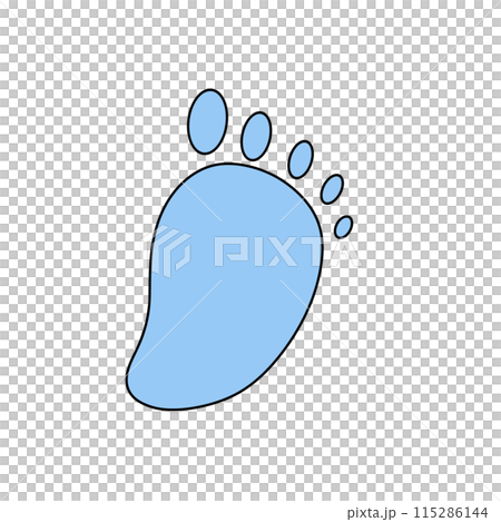 A blue foot with white circles 115286144