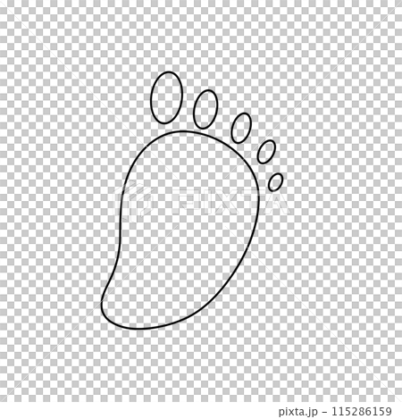 A foot is drawn in black on a white background 115286159