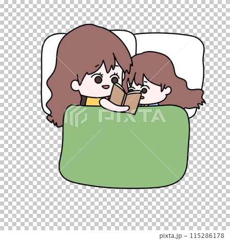 A woman and a child are reading a book together 115286178