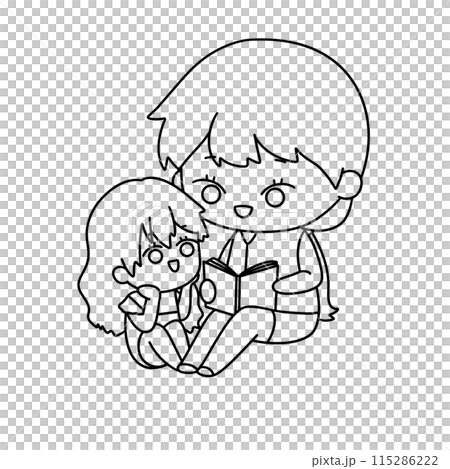 A woman is reading a book to a child 115286222