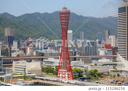 神戸の街並み　神戸ポートタワー 115286238